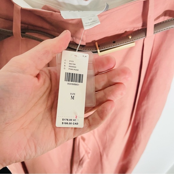NWT Anthropologie Mare Mare Belted Wide-Leg Trousers Pink - Picture 8 of 9